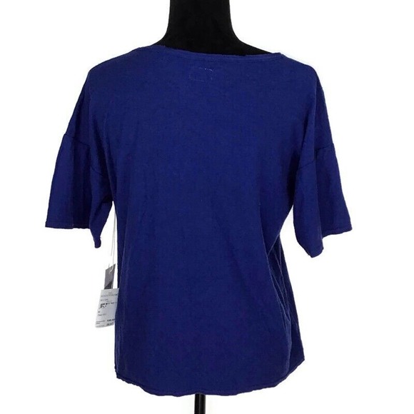Citizens of Humanity NEW Size Medium Esmay Blue Distressed Crew Neck Shirt NWT - Picture 2 of 3